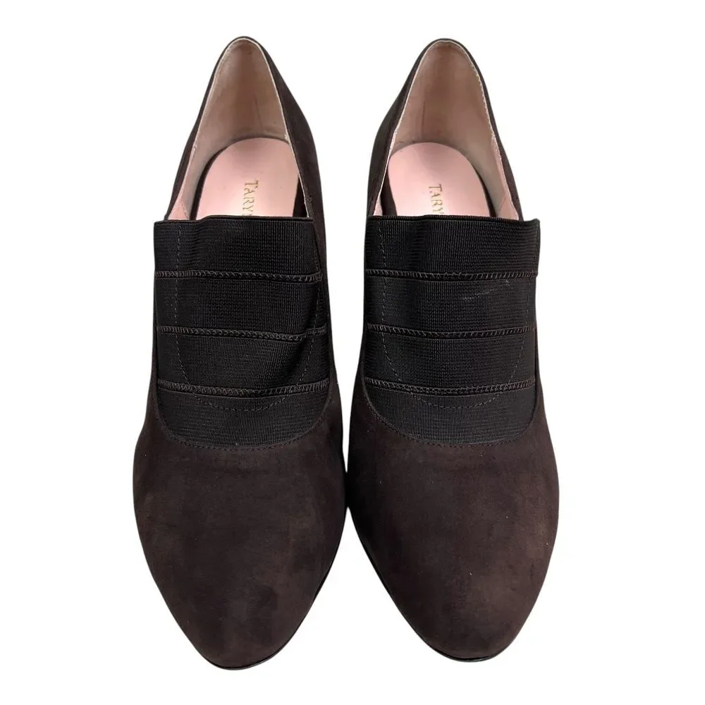 Taryn‎ Rose Womens Pumps Brown Suede Elastic Vamp Band Pointed Toe Size 9